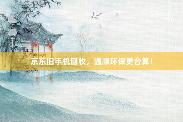 京东旧手机回收，温顺环保更合算！