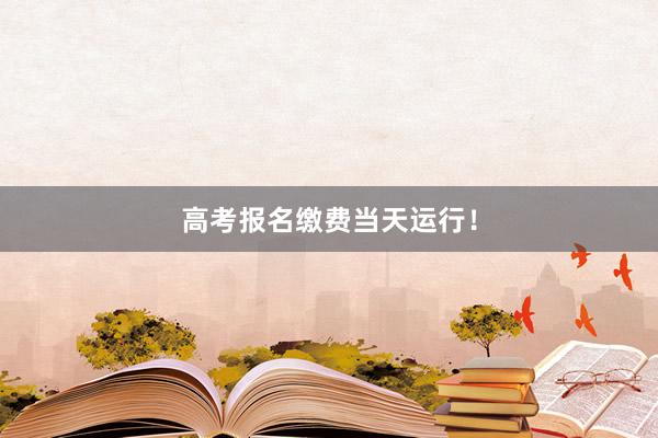 高考报名缴费当天运行！