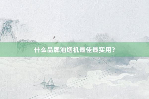 什么品牌油烟机最佳最实用？
