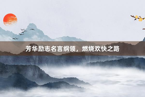 芳华励志名言纲领，燃烧欢快之路